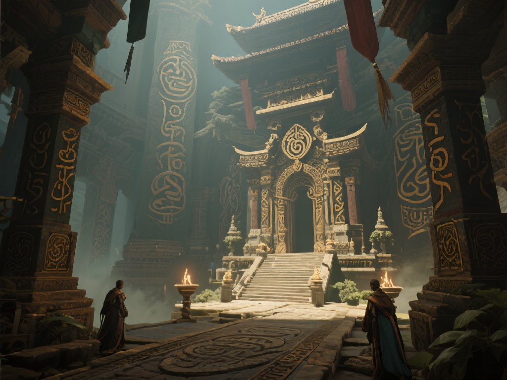 此外，游戏的背景设定也充满文化符号。从恢弘的宫殿到